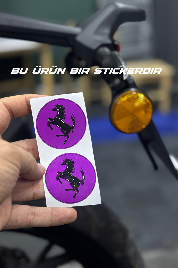 Round 5Cmx5Cm Horse Sticker Set for Motorcycle Cat's Eye (2 Pieces)