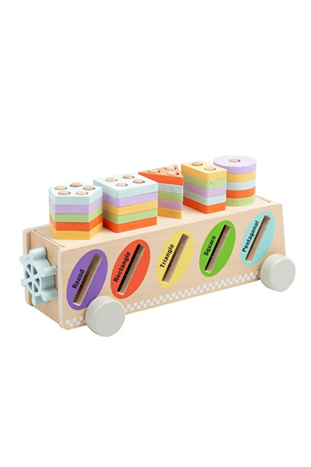 Montessori Multifunctional Wooden Shape Sorter With Colour Sticks