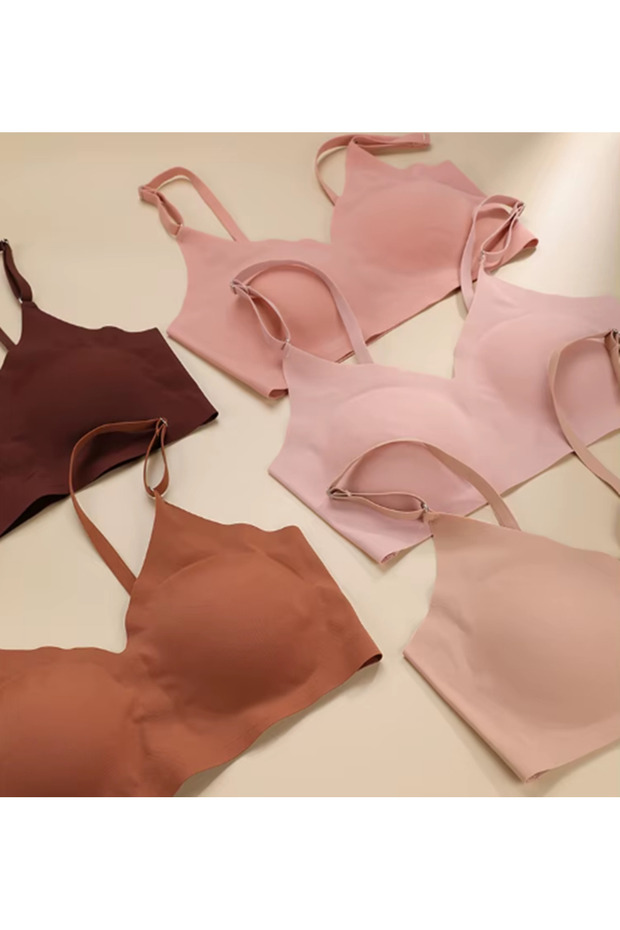 Laser Cut Removable Pad Adjustable Strap Comfortable Bra - 4