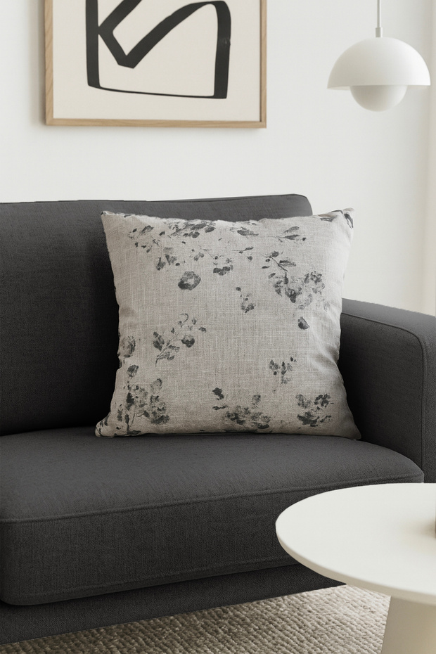 Duck Floral Throw Pillow Cover Gray 40X40