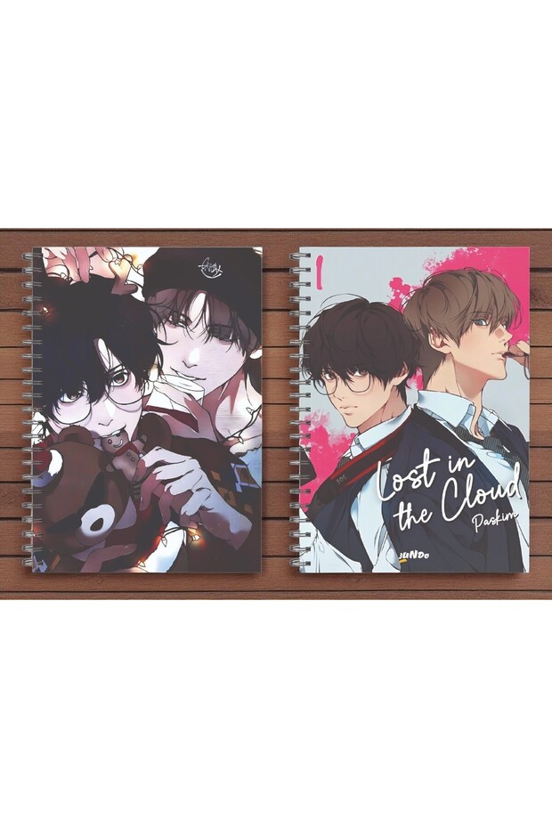 قطعتان من دفتر ملاحظات حلزوني من Lost In The Cloud Baek Yaoi Bl A5 Anime مكون من 50 ورقة
