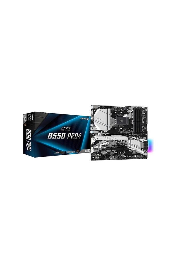 B550 Pro4 Am4, Ddr4, 4733MHZ+, HDMI / Vga, Pcıe Gen4 M.2 Armor, Pcı-E 4.0 X16, Usb3.2, Rgb, A - 1