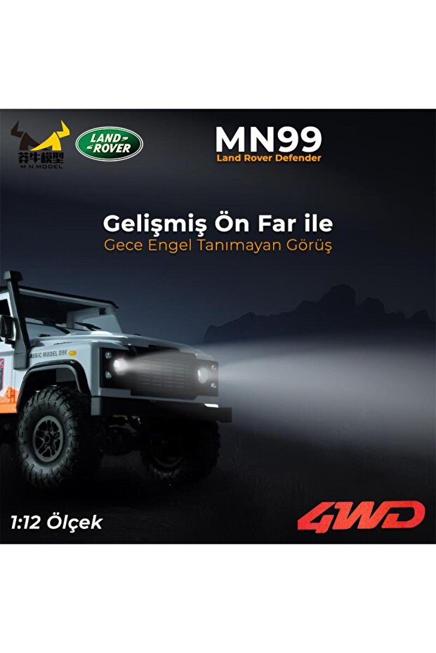 MN99 V2 1/12 Land Rover Defender D90 4WD RC Model Crawler Offroad Uzaktan Kumandalı Araba T - 4