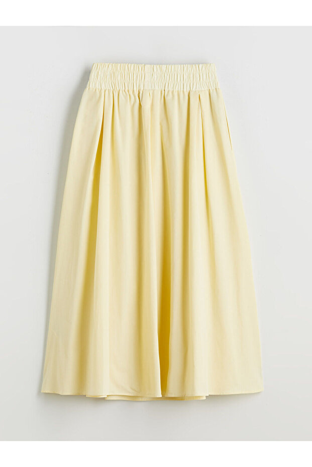 XSIDE Sari Beli Lastikli Poplin Kloş Etek - 6