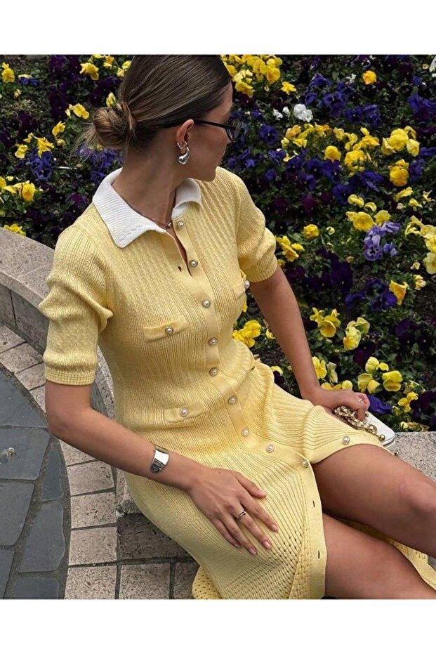 Triko elbise maxi boy - 1