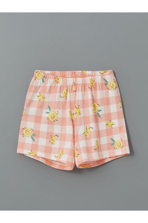 Bisiklet Yaka Kız Çocuk Şortlu Pijama Takımı (S5) - 5