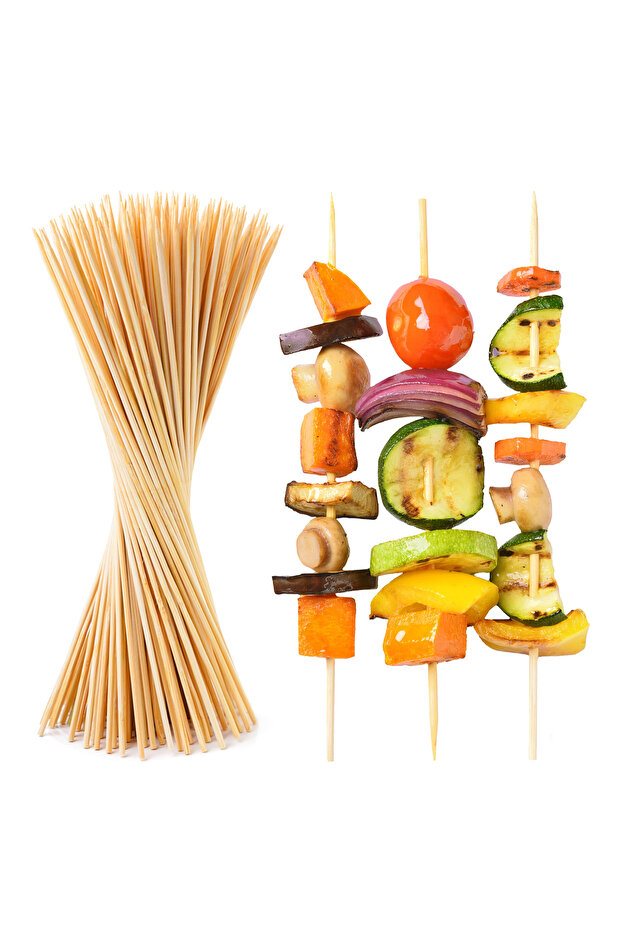 Wooden Barbecue Stick, BBQ Meat Stick,25CmX.4,48Pcs,BB2800