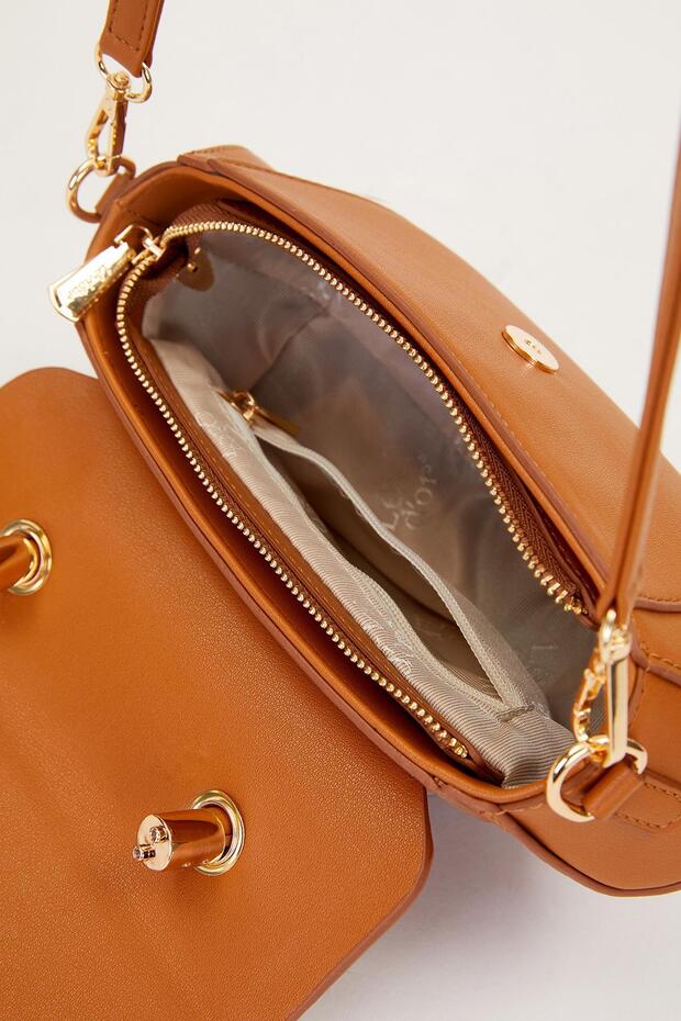 Camel Geometric Model Shoulder Bag - 4