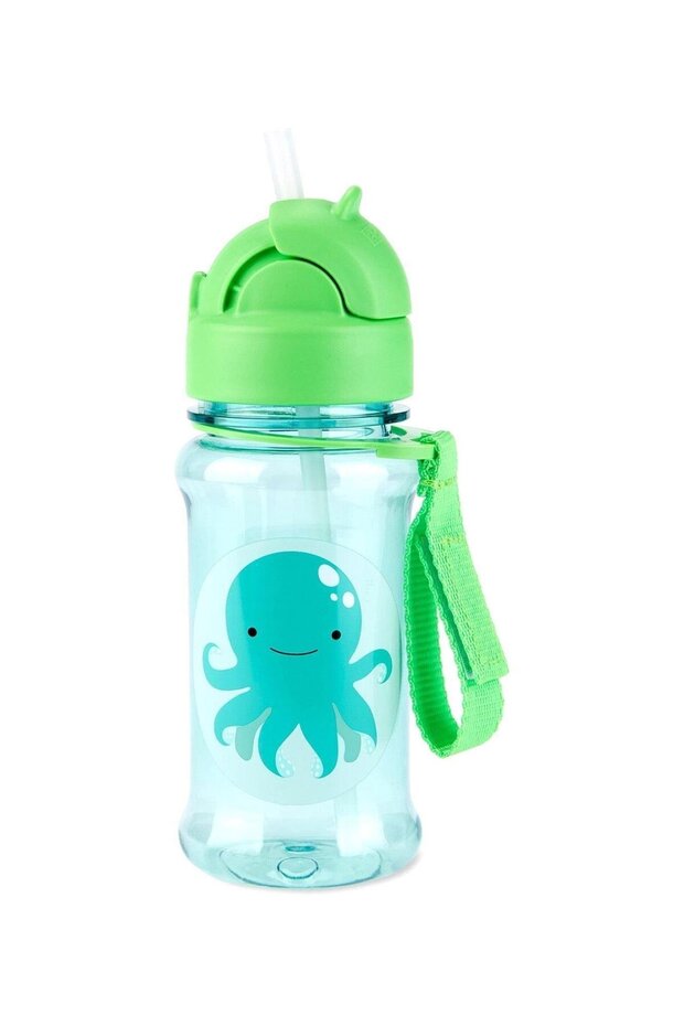 Zoo Tritan Water Bottle Octopus with Straw