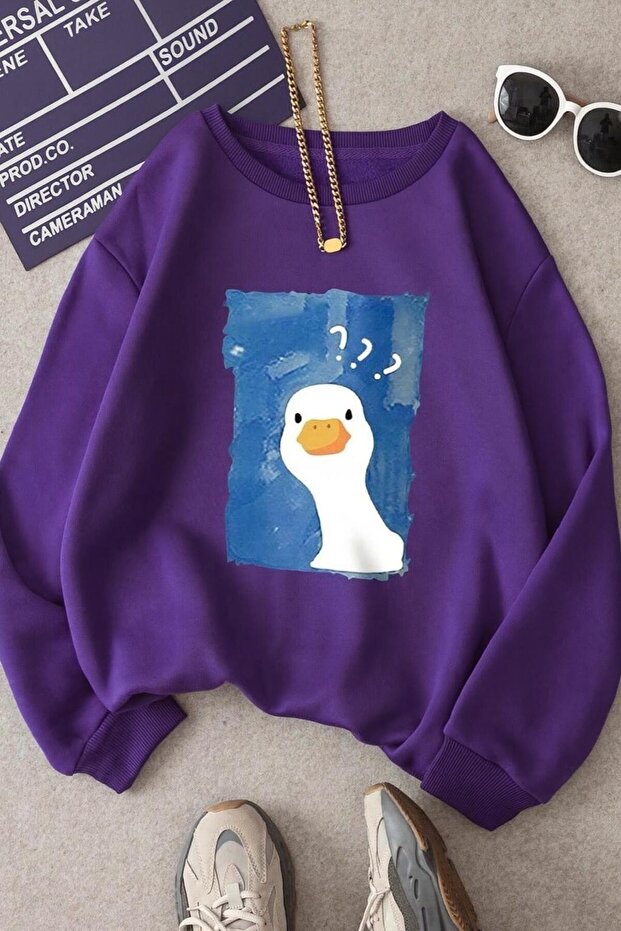 Duck Printed Unisex Sweatshirt
