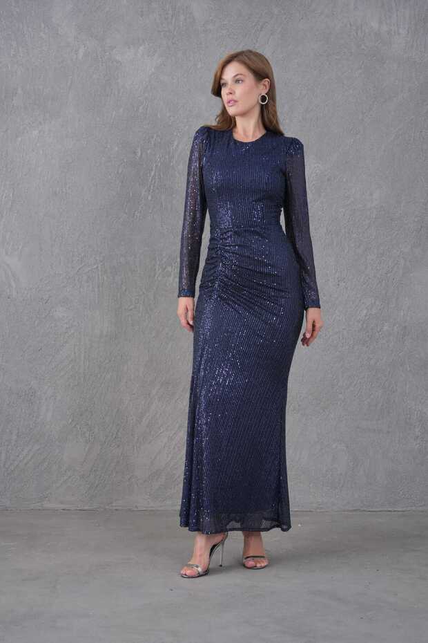 Rochie de seara lunga cu decolteu crew - 8