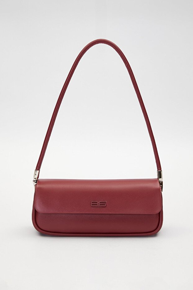 حقيبة كتف بحزام طويل باللون الأحمر - 1