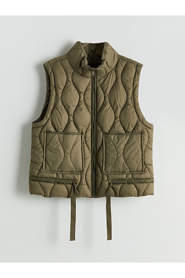 LCW Dik Yaka Kapitone Oversize Kadın Şişme Yelek (W5) - 5