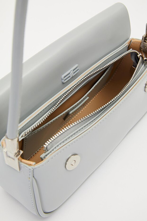 Gray Long Strap Shoulder Bag - 3