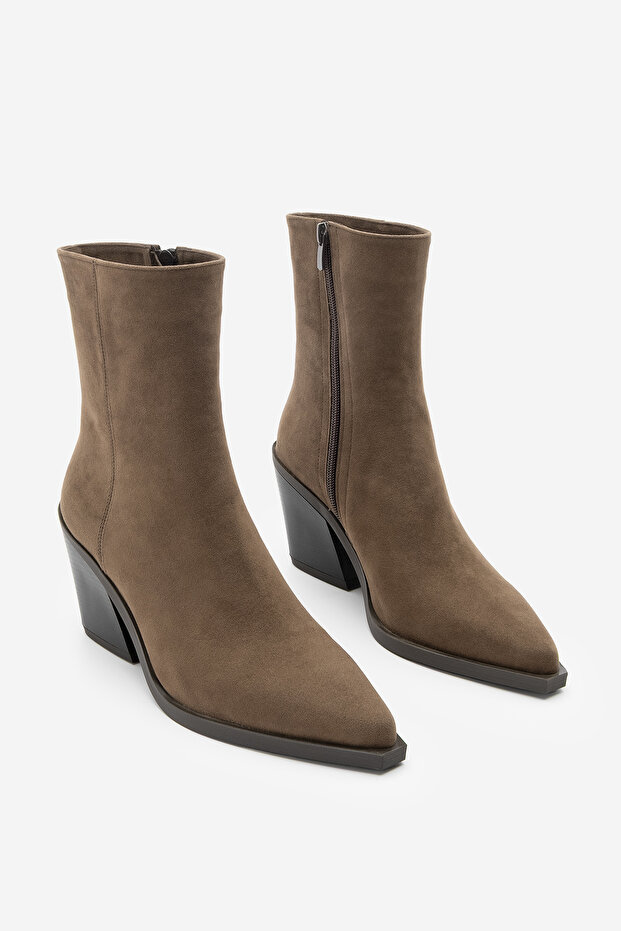 Női Cowboy hegyes orrú Western csizma Forne barna velúr - 5