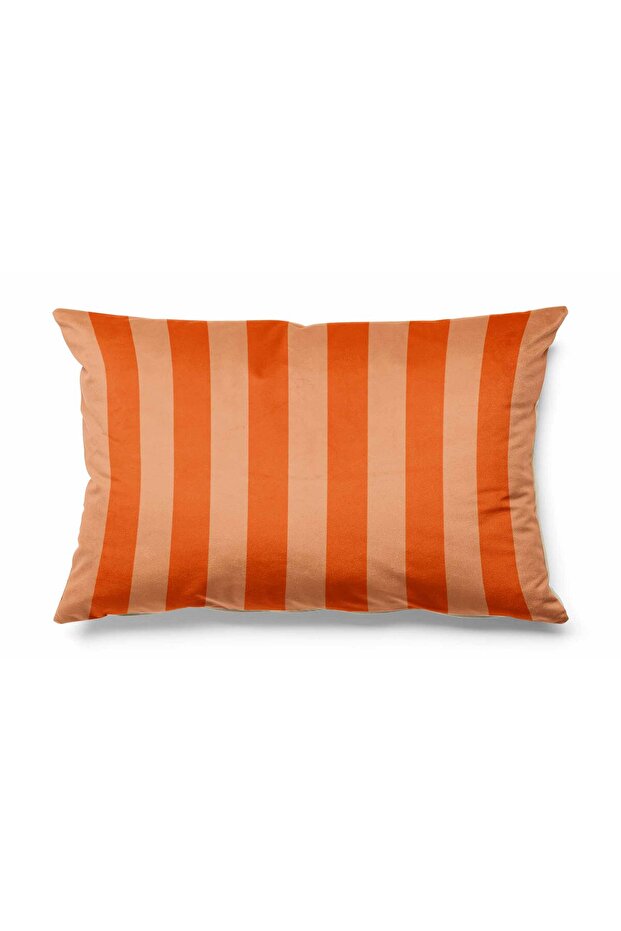 Rectangular Striped Throw Pillow Cover Double-Sided Printed 50*30 cm - Orange