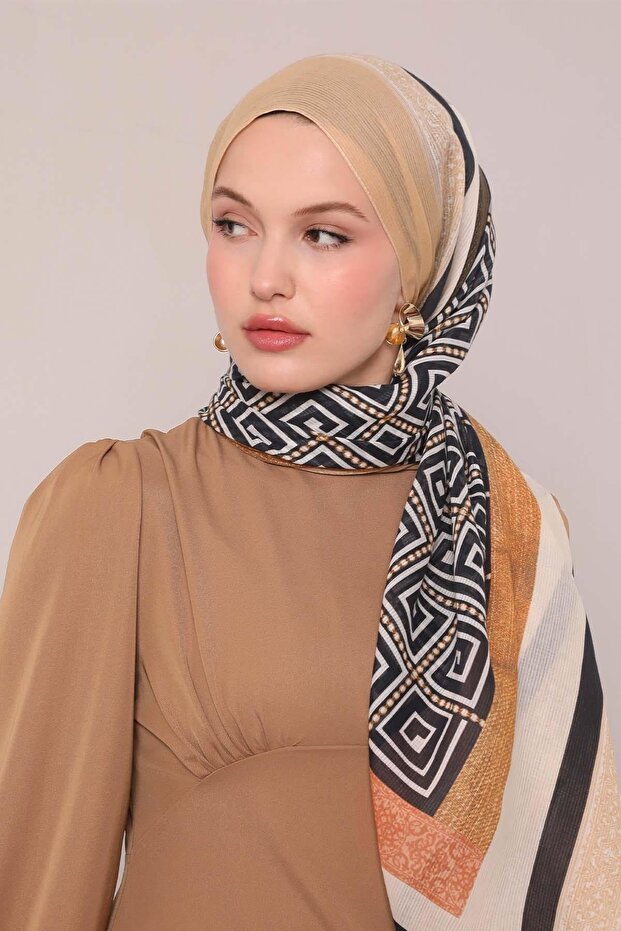 شال قطني بنمط نجمة السلمون - 3