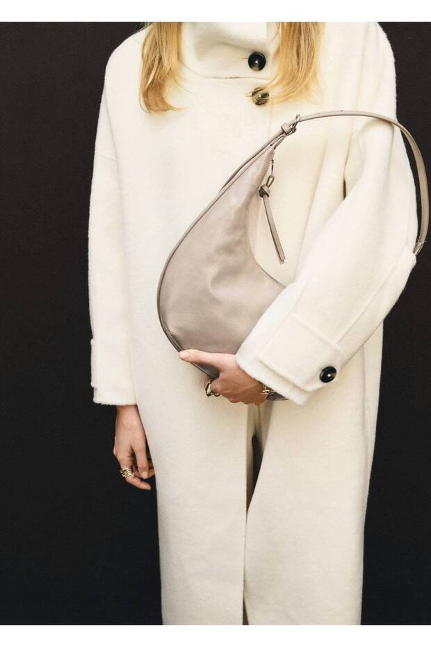 Tabaklanmış görünümlü orta boy oval çanta - 2