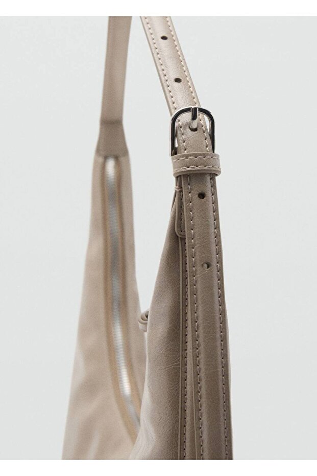 Tabaklanmış görünümlü orta boy oval çanta - 5