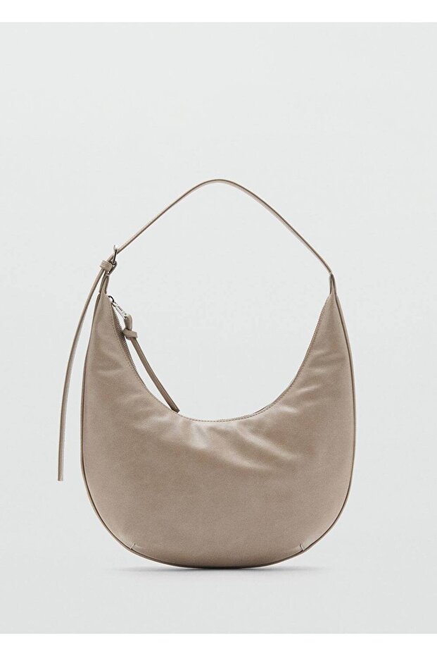 Tabaklanmış görünümlü orta boy oval çanta - 3