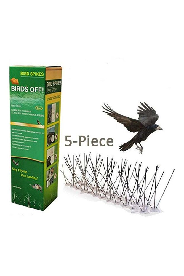 5-Piece Birds Spikes Set Silver 50x11x4cm