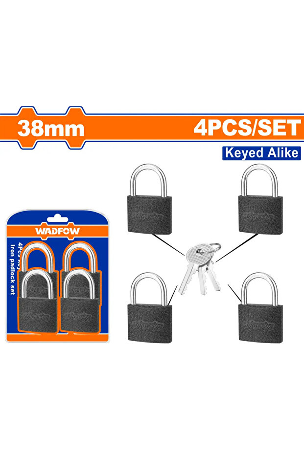Gray Single Key Lock Set - 38mm Quadrant - WPD5444 - 1