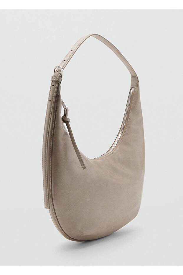 Tabaklanmış görünümlü orta boy oval çanta - 1