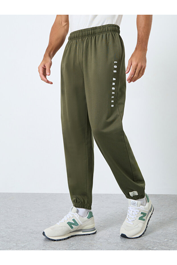 Relaxed Fit Slogan Print Joggers