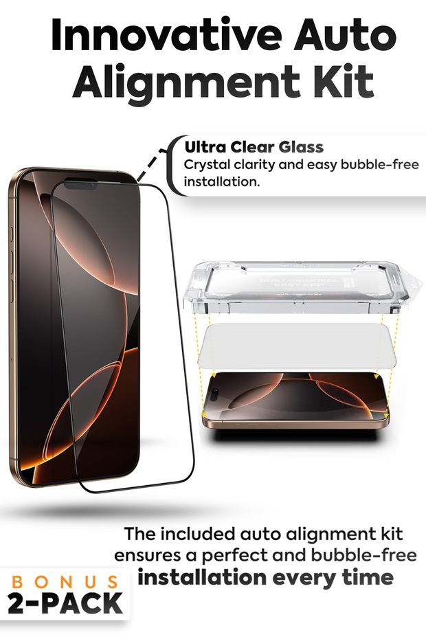 Screen Protector for iPhone 17 - 9H Tempered Glass, HD Clear, 2-Pack (Privacy) - 5