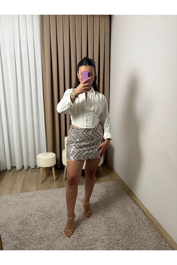 Renkli Pullu Etek - 3