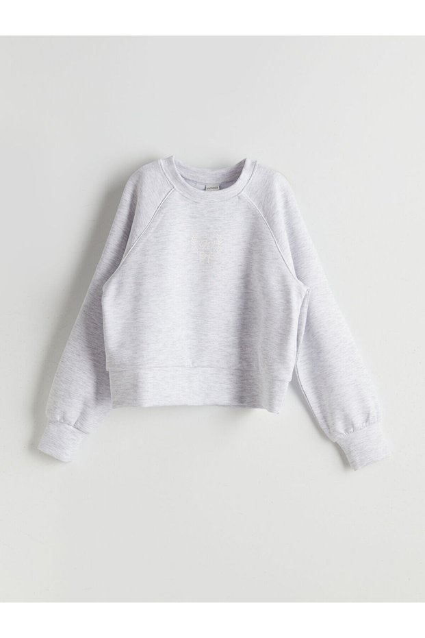 Vizyon New Season Crew Neck Printed Girls' Sweatshirt