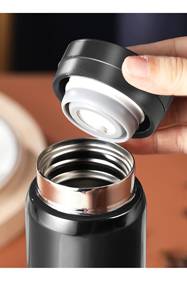 Mini Termos Paslanmaz Çelik Su Termos, Sıcak Ve Soğuk İçecekler İçin Vakum Termos 200 ml - 4