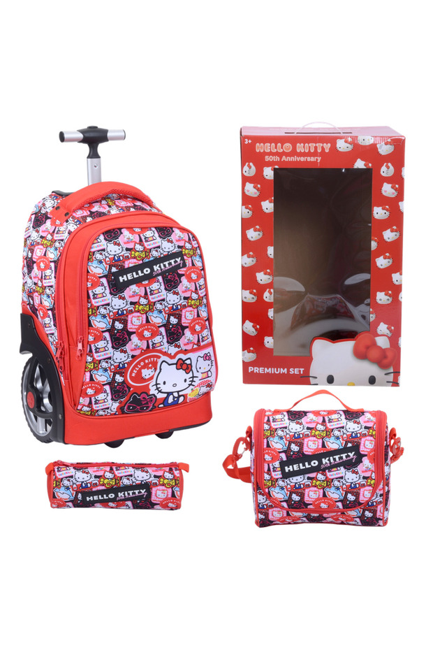 Hello Kitty 3-Piece Big Wheel Trolley Bag Set – Premium School Travel Luggage for Girls with