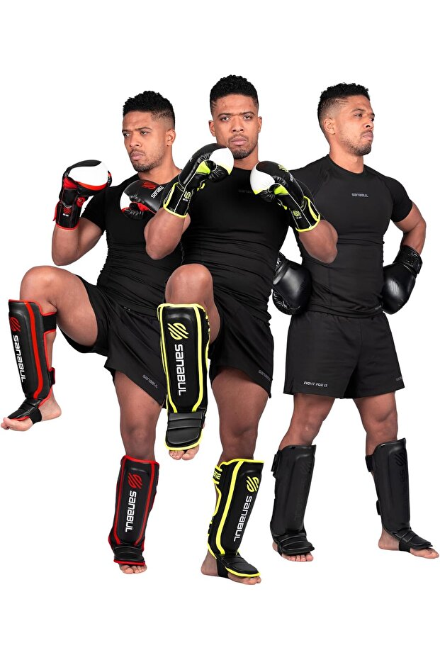 Essential Kickboxing Shin Guards | MMA Shin Guards | Muay Thai Shin Pads with Hook and Loop - 1