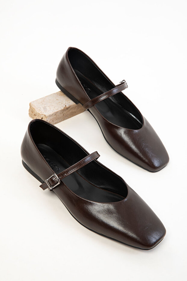 Barna női balerina 20842 - 3