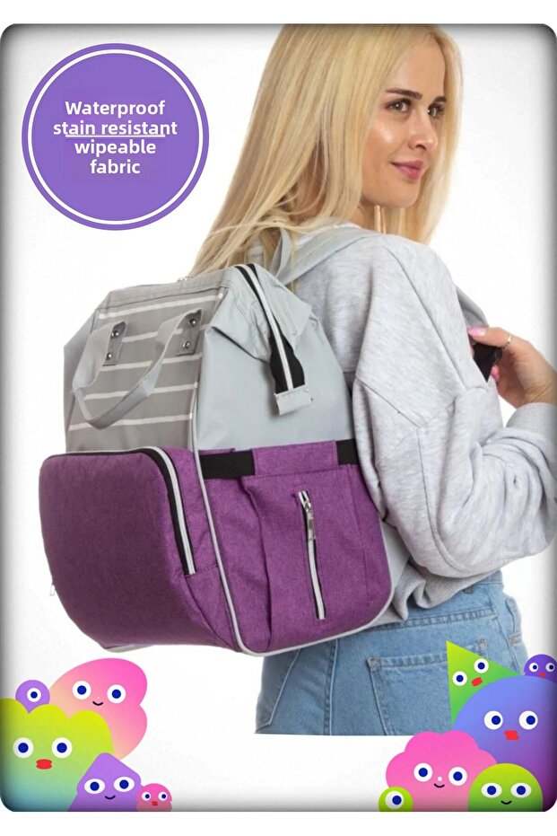 Waterproof, Stain-Proof, Erasable Fabric Classic Mother Baby Bag