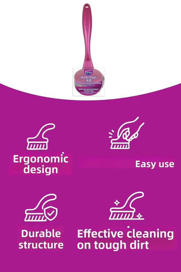 Triple Set of Scrubbing Wire with Handle - 4