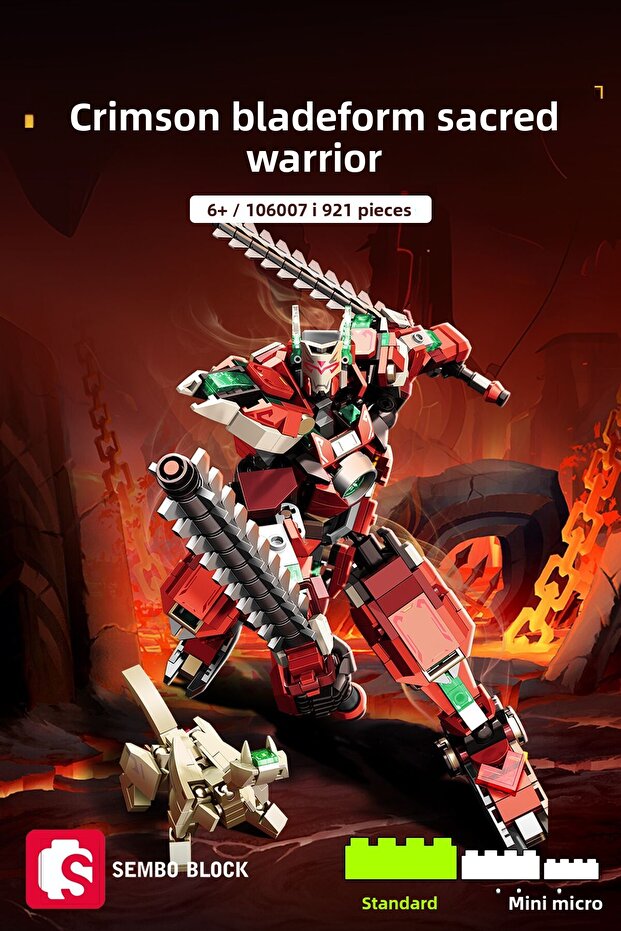 مجموعة مكعبات البناء من Crimson Bladeform Holy Warrior - 921 قطعة