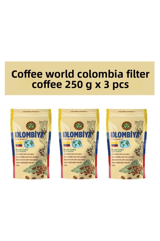 Coffee World Colombia Filter Coffee 250 Gr X 3 Pieces