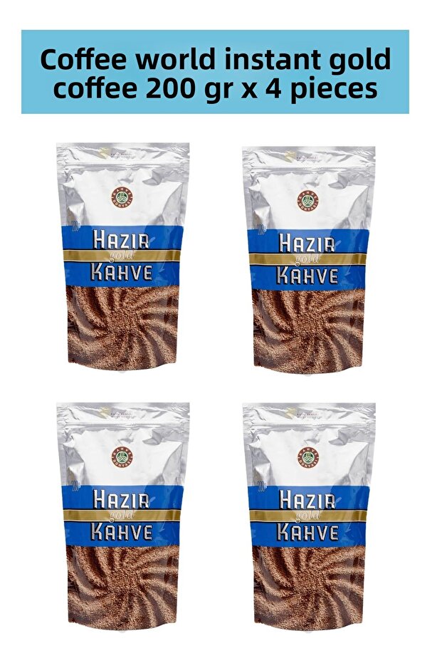 Coffee World Gold Instant Coffee 200 Gr X 4 Pieces