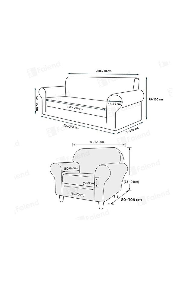 HAN SARAY jacquard 3 3 1 1 Husă de canapea elastică |   Husa scaunului elastic |   Set de huse pentru scaune - 2
