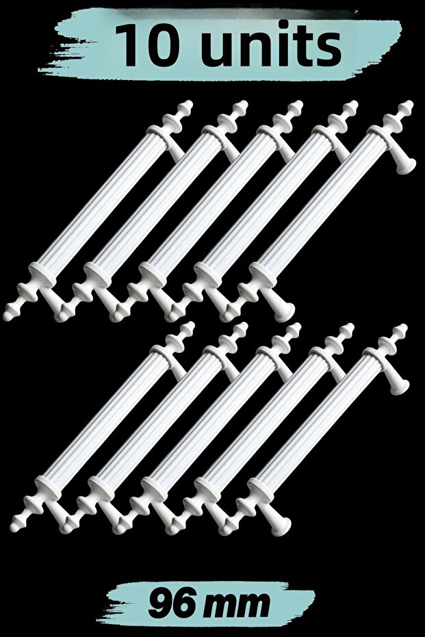 Furniture Bathroom Kitchen Cabinet Drawer Cupboard Door Handle Knob White 96 mm Metal Handle (10 Pieces)