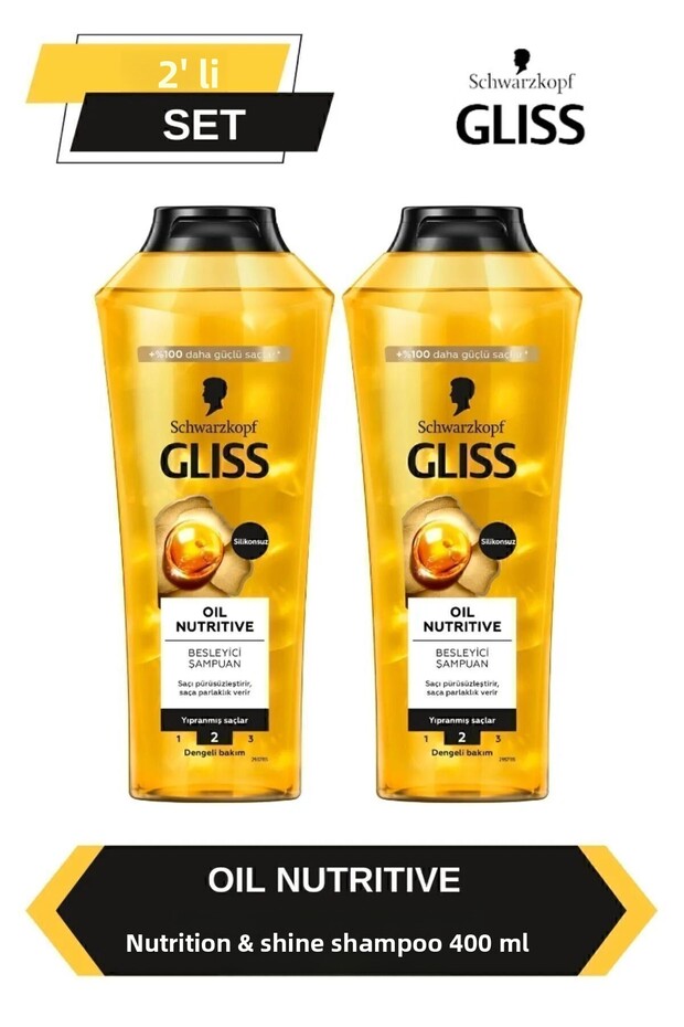 Set de 2 x 400 ml - Șampon nutritiv cu ulei - 1