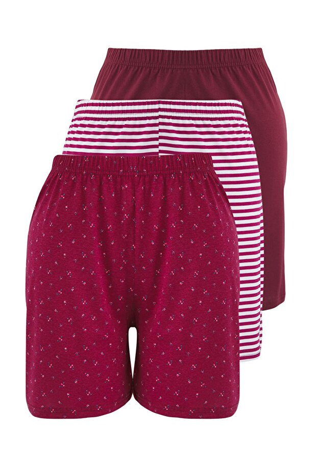 Bordo 3'lü 100% Pamuk Süprem Örme Pijama Altı TBBSS25IA00006 - 5