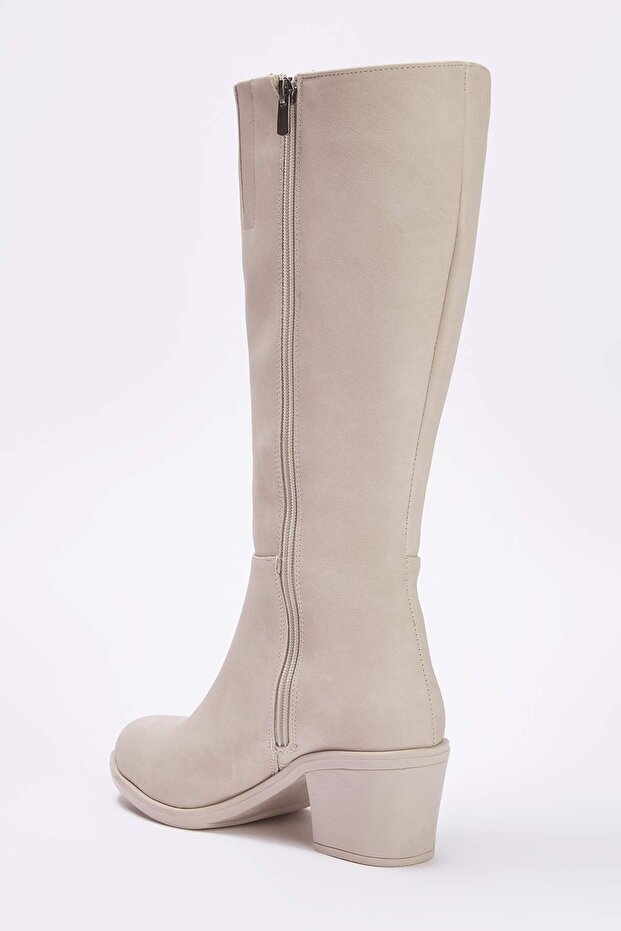 Kőcipzáras, kerek orrú női 6,5 cm-es blokksarkú csizma TAKAW25CZ00004 - 5