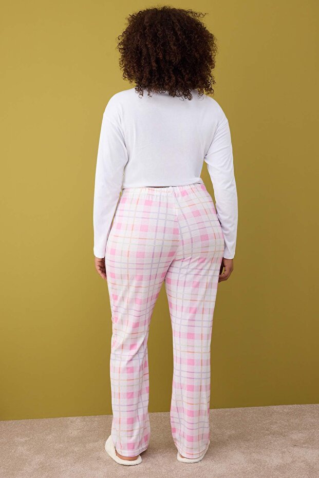 Pembe-Çok Renkli 2'li Paket Örme Pijama Altı TBBAW26IA00003 - 7
