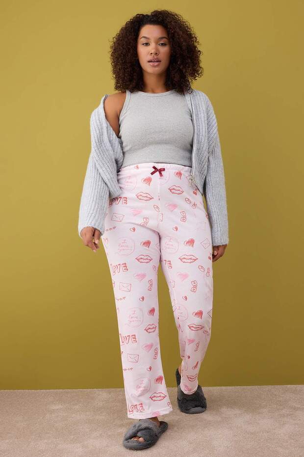 Kırmızı-Çok Renkli 2'li Paket Örme Pijama Altı TBBAW26IA00003 - 5