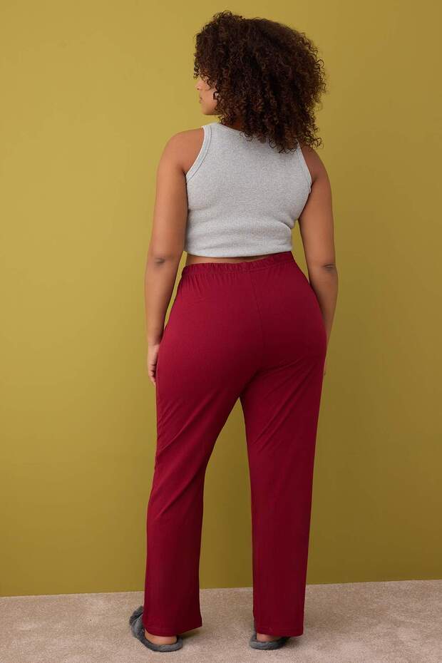 Kırmızı-Çok Renkli 2'li Paket Örme Pijama Altı TBBAW26IA00003 - 4