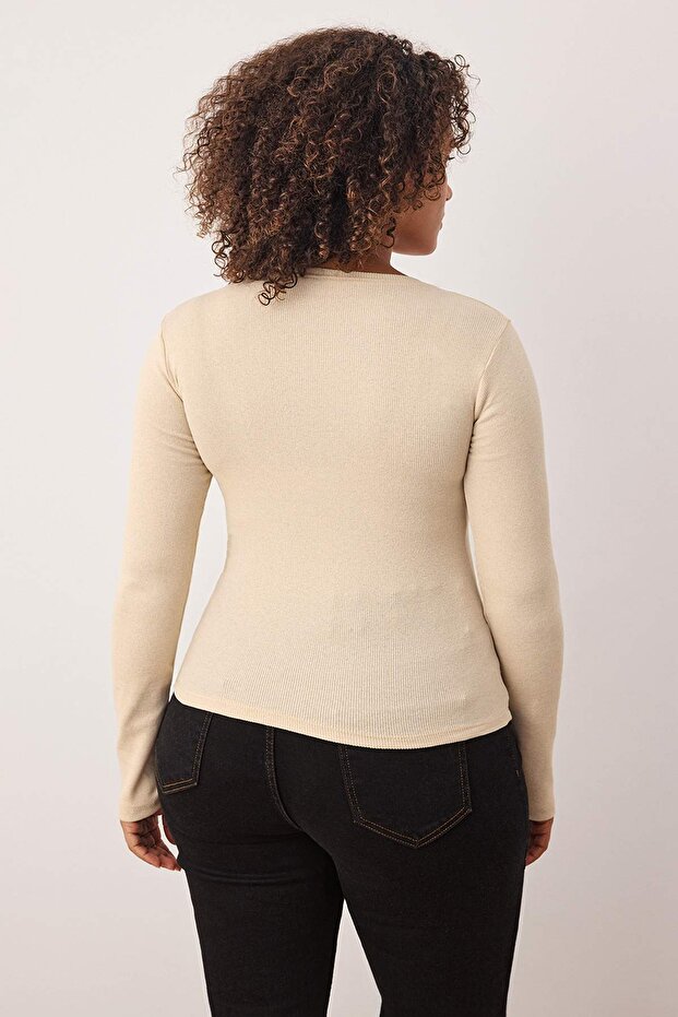 Braun-beige 2er-Pack Camisole-Strickbluse in Übergröße TBBAW26AF00055 - 6