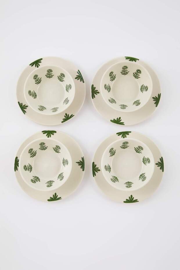 4'lü Boho Çiçek Desenli Pasta Tabağı Seti TPHAW26TBK00004 - 6